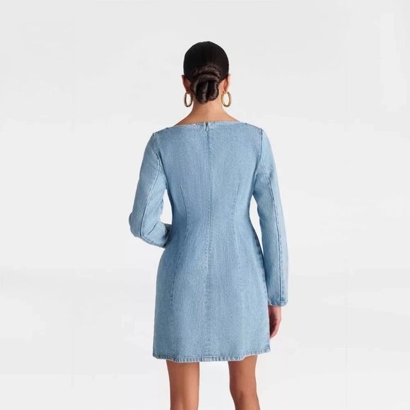 KBB Blue Denim Button-Front Dress - Picture 2 of 3